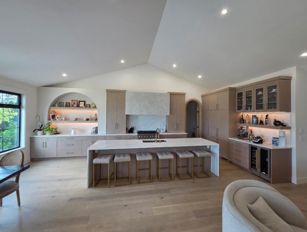 Open-plan kitchen and living space finished by Spartacus Painting